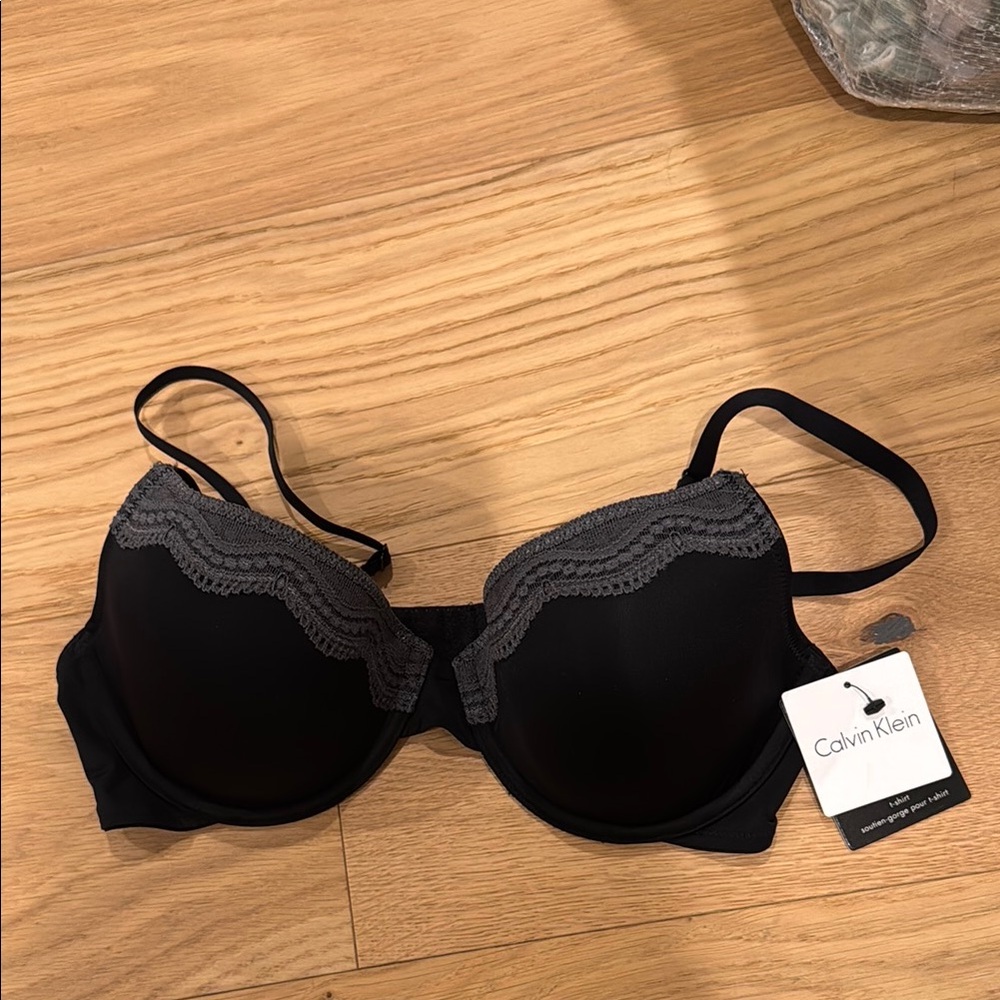 Calvin Klein Black Lace Trim Bra